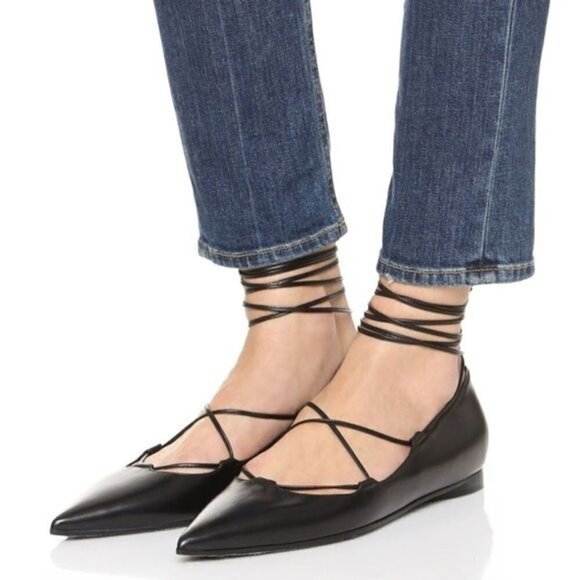 Michael Kors Collection Kallie Lace Up Suede Flats - Picture 12 of 12